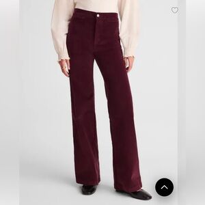 Madewell Wide-Leg Corduroy Pants in Dark Pomegranate size 29 new